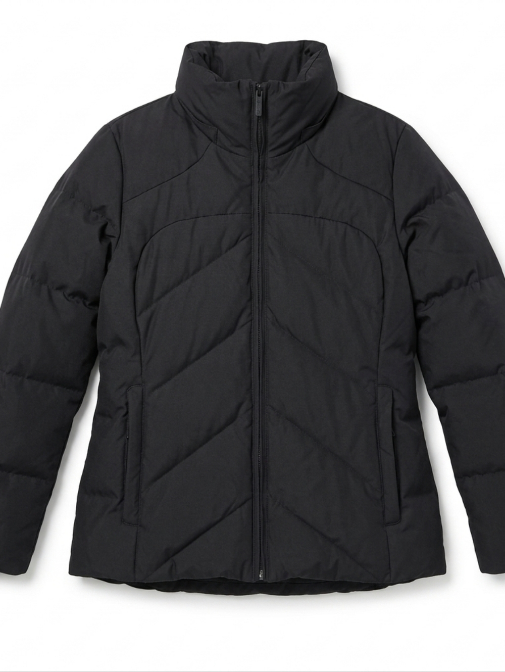 Calvin Klein Women's Black Chevron Quilted Puffer Jacket Size M